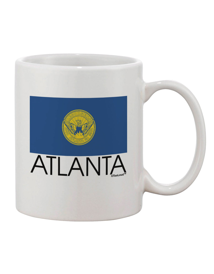 TooLoud Presents: Exquisite Atlanta Georgia Flag Text Printed 11 oz Coffee Mug - The Perfect Drinkware for Discerning Tastes-11 OZ Coffee Mug-TooLoud-White-Davson Sales