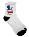 TooLoud presents: Exquisite Patriotic Cat Design Adult Short Socks - Perfect for Fashion-forward Individuals-Socks-TooLoud-White-Ladies-4-6-Davson Sales