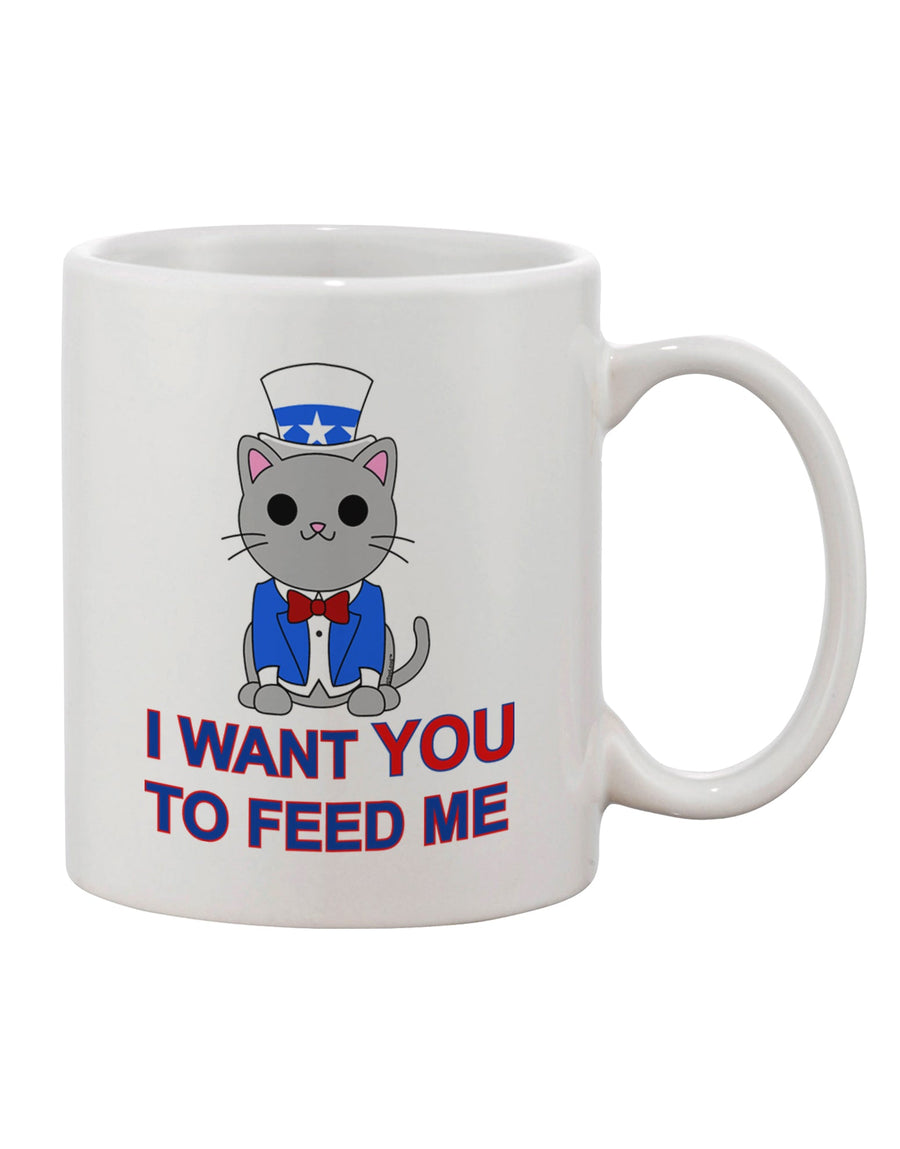 TooLoud Presents: Exquisite Patriotic Cat I Want You Printed 11 oz Coffee Mug - Perfect for Drinkware Enthusiasts-11 OZ Coffee Mug-TooLoud-White-Davson Sales