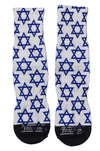 TooLoud Presents: Exquisite Stars of David Jewish Adult Crew Socks - A Captivating All Over Print-Socks-TooLoud-White-Ladies-4-6-Davson Sales