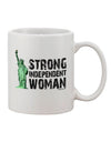 TooLoud Presents: Exquisite Statue of Liberty Strong Woman Printed 11 oz Coffee Mug - A Must-Have for Drinkware Enthusiasts-11 OZ Coffee Mug-TooLoud-White-Davson Sales