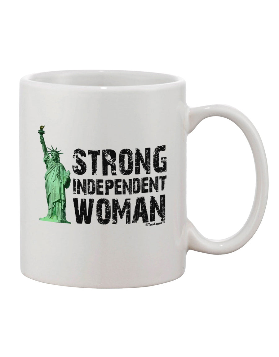 TooLoud Presents: Exquisite Statue of Liberty Strong Woman Printed 11 oz Coffee Mug - A Must-Have for Drinkware Enthusiasts-11 OZ Coffee Mug-TooLoud-White-Davson Sales