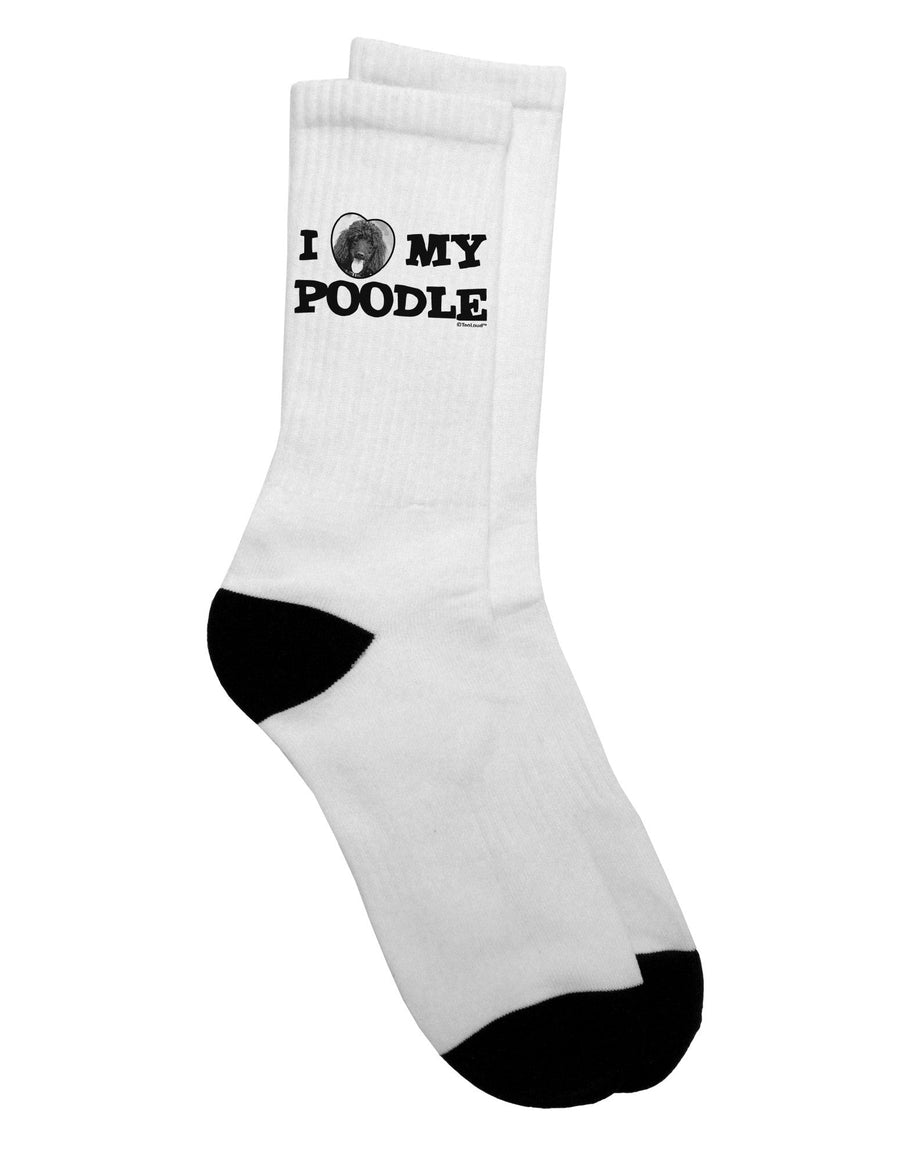 TooLoud presents: Stylish Adult Crew Socks for Poodle Lovers - Enhance Your Wardrobe with Love for Your Poodle-Socks-TooLoud-White-Ladies-4-6-Davson Sales