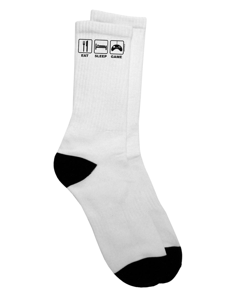 TooLoud presents the Eat Sleep Game Design Adult Crew Socks - Perfect for Gaming Enthusiasts-Socks-TooLoud-White-Ladies-4-6-Davson Sales