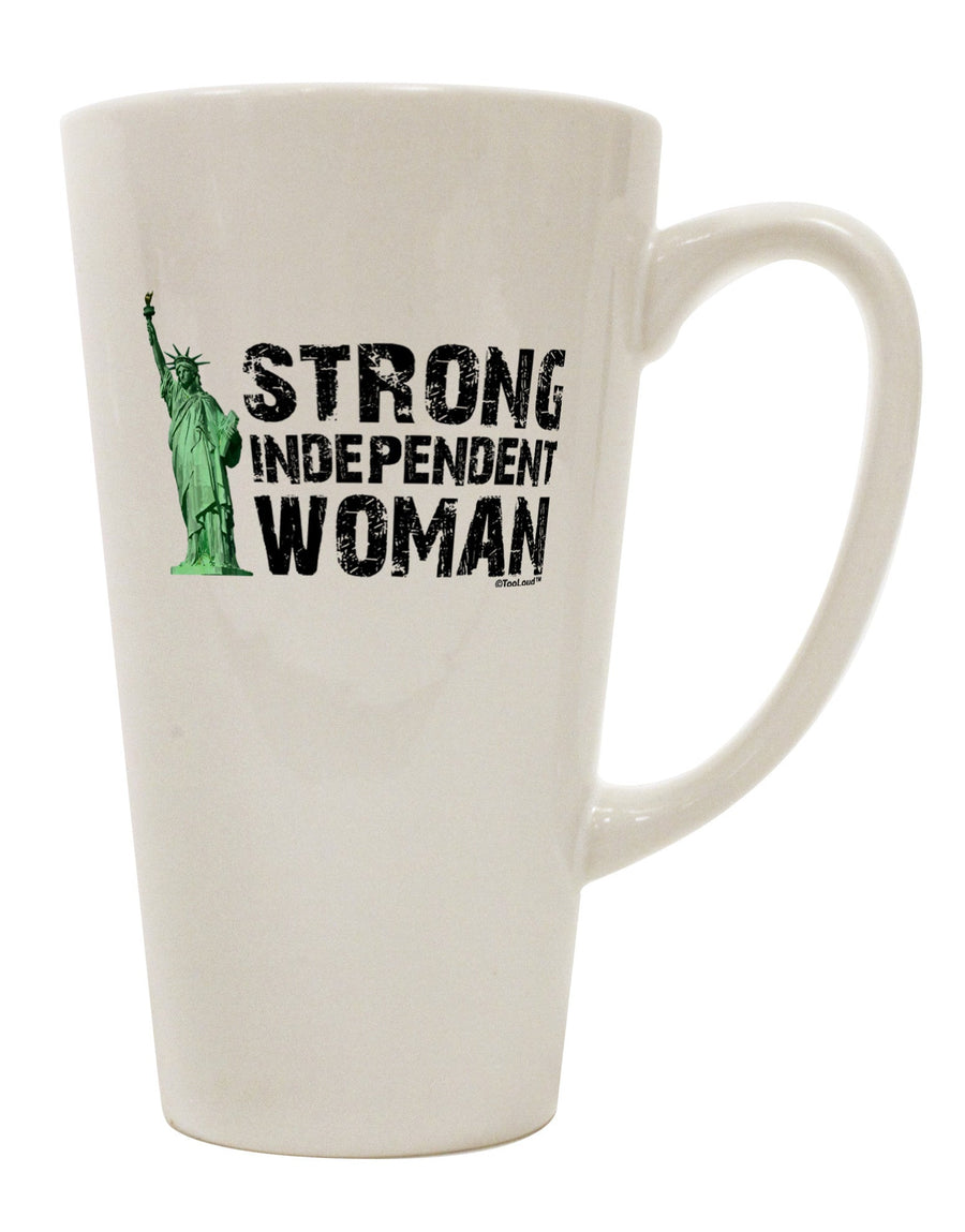 TooLoud Presents: The Empowering Statue of Liberty Strong Woman 16 Ounce Conical Latte Coffee Mug - A Must-Have for Drinkware Enthusiasts-Conical Latte Mug-TooLoud-White-Davson Sales