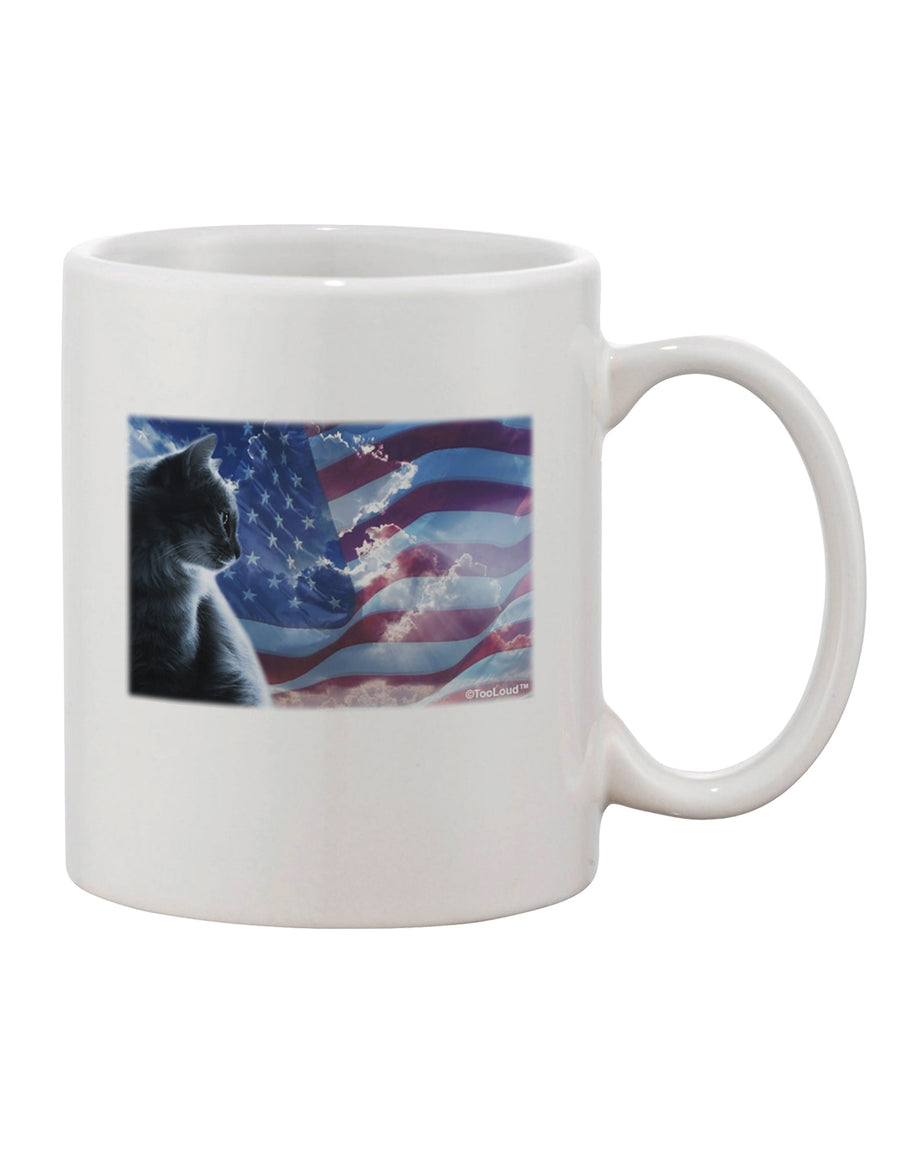 TooLoud Presents: The Exquisite All American Cat Printed 11 oz Coffee Mug - A Must-Have for Drinkware Enthusiasts-11 OZ Coffee Mug-TooLoud-White-Davson Sales