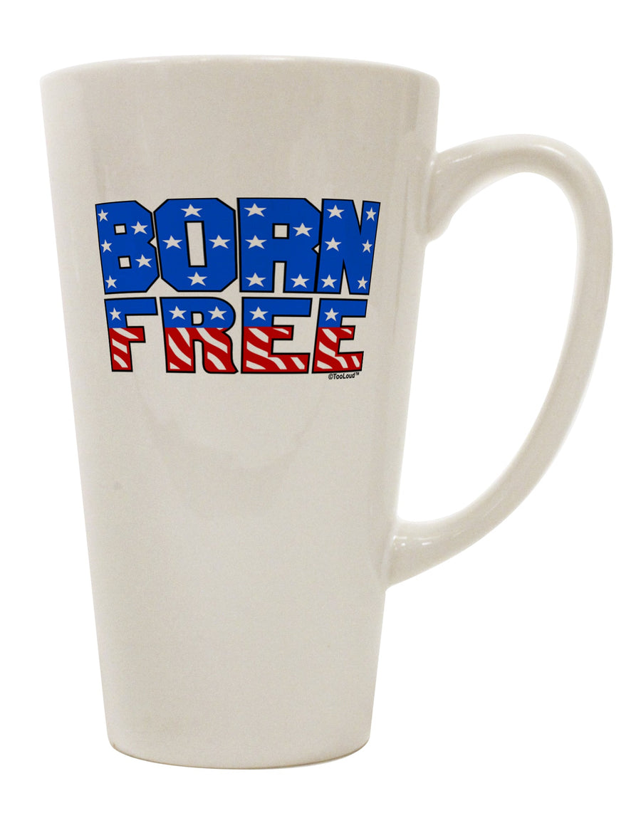 TooLoud Presents: The Exquisite Born Free Color 16 Ounce Conical Latte Coffee Mug - A Must-Have for Drinkware Enthusiasts-Conical Latte Mug-TooLoud-White-Davson Sales