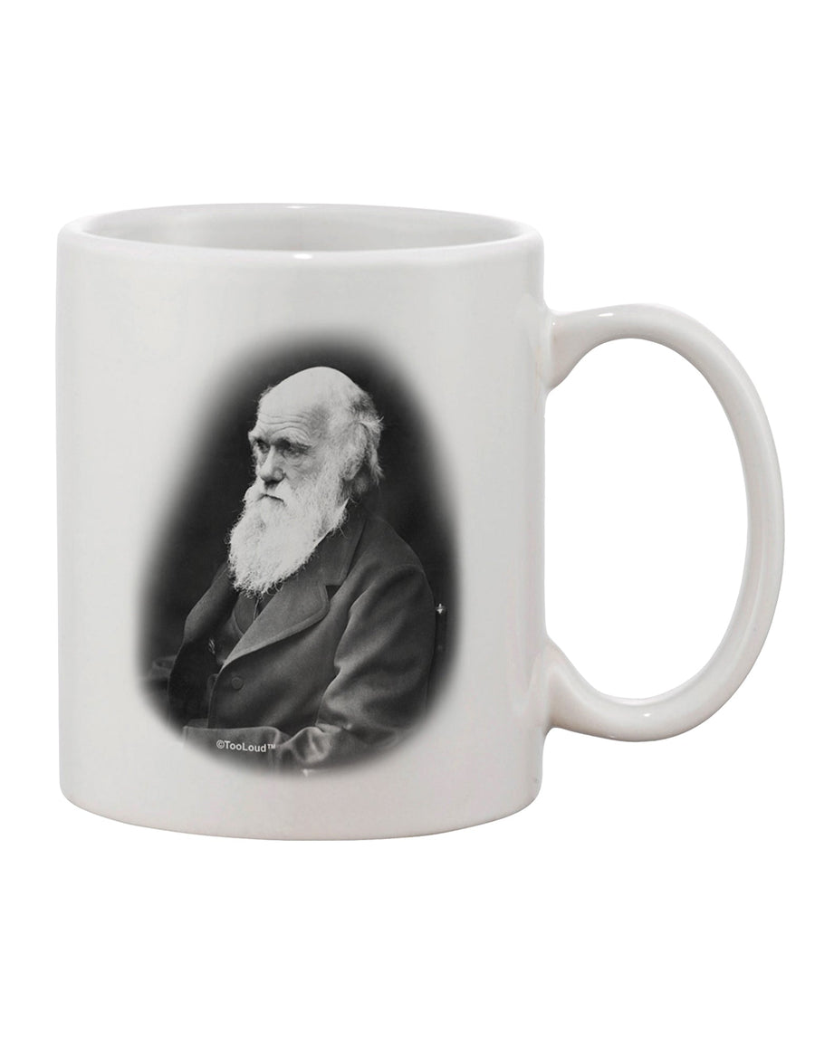 TooLoud Presents: The Exquisite Charles Darwin Black and White Printed 11 oz Coffee Mug - A Must-Have for Discerning Drinkware Enthusiasts-11 OZ Coffee Mug-TooLoud-White-Davson Sales