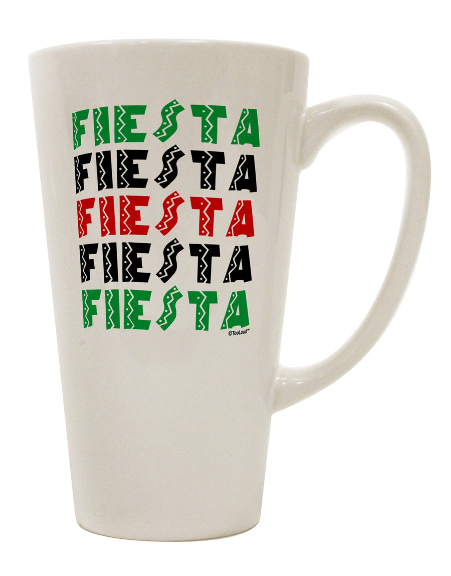 TooLoud Presents: The Exquisite Cinco Fiestas 16 Ounce Conical Latte Coffee Mug - A Must-Have for Discerning Drinkware Enthusiasts-Conical Latte Mug-TooLoud-White-Davson Sales