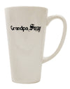 TooLoud presents the exquisite Grandpa Swag Text 16 Ounce Conical Latte Coffee Mug - a must-have for drinkware enthusiasts.-Conical Latte Mug-TooLoud-White-Davson Sales