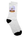 TooLoud presents the exquisite Little Gingerbread House Snow Globe Adult Crew Socks - TooLoud-Socks-TooLoud-White-Ladies-4-6-Davson Sales