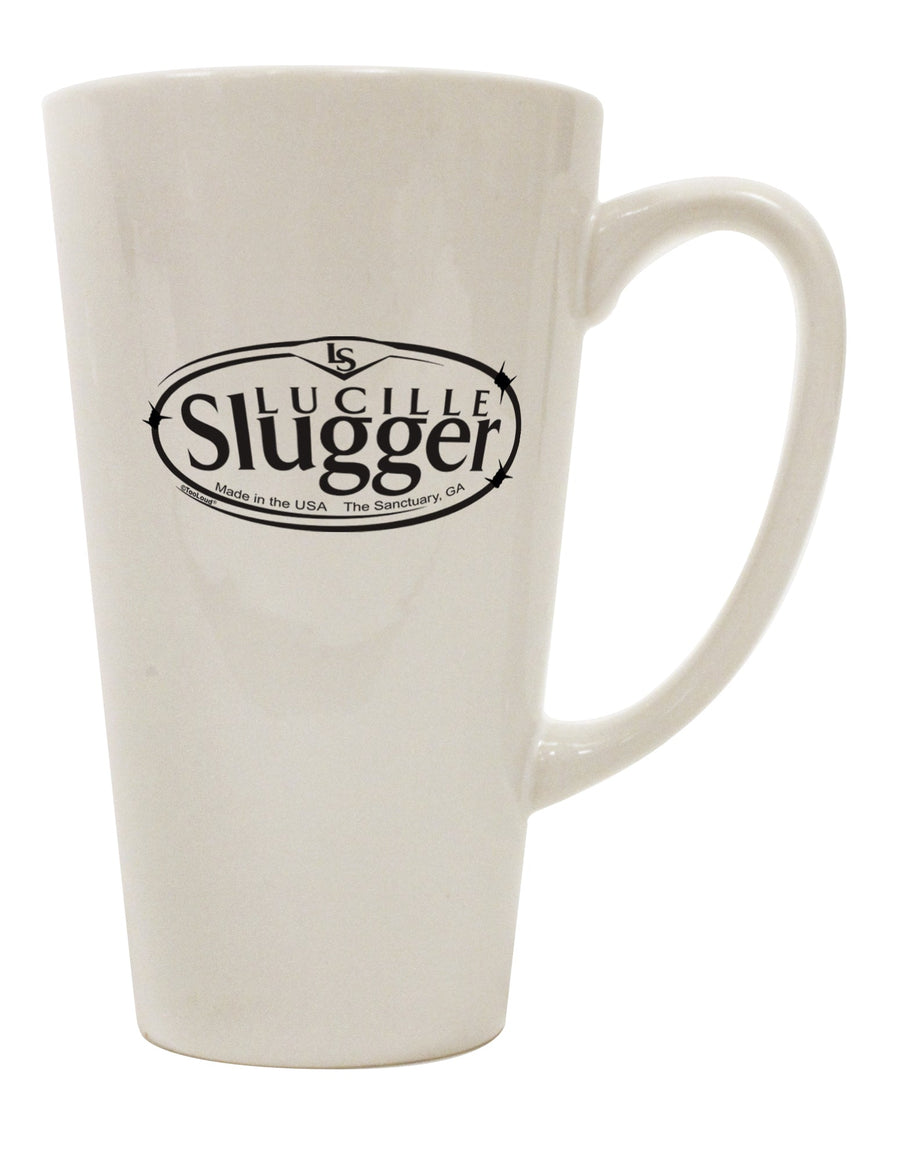 TooLoud Presents: The Exquisite Lucille Slugger Logo 16 Ounce Conical Latte Coffee Mug - A Must-Have for Drinkware Enthusiasts-Conical Latte Mug-TooLoud-White-Davson Sales