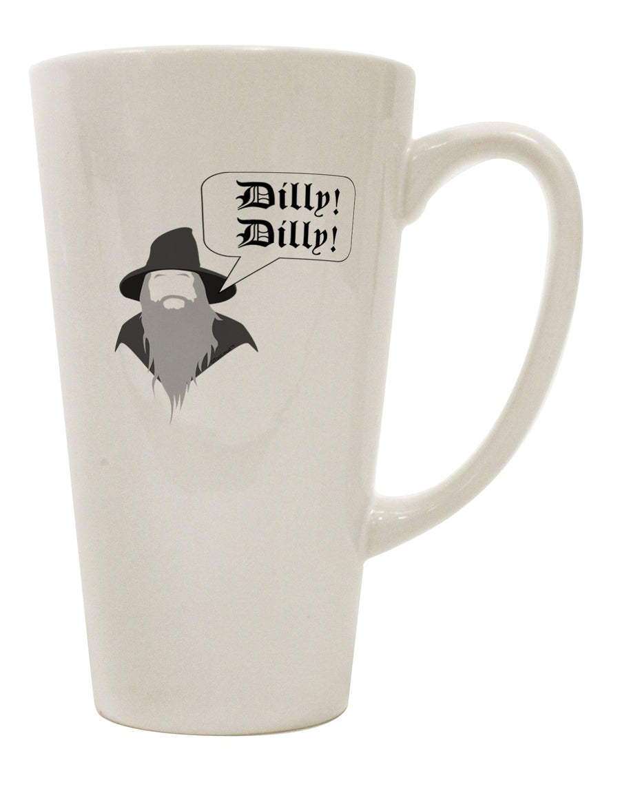 TooLoud Presents: The Exquisite Wizard Dilly Dilly 16 Ounce Conical Latte Coffee Mug - A Must-Have for Discerning Drinkware Enthusiasts-Conical Latte Mug-TooLoud-White-Davson Sales