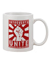 TooLoud Presents: The Introverts Unite Funny Printed 11 oz Coffee Mug - Perfect for the Discerning Drinkware Enthusiast-11 OZ Coffee Mug-TooLoud-White-Davson Sales