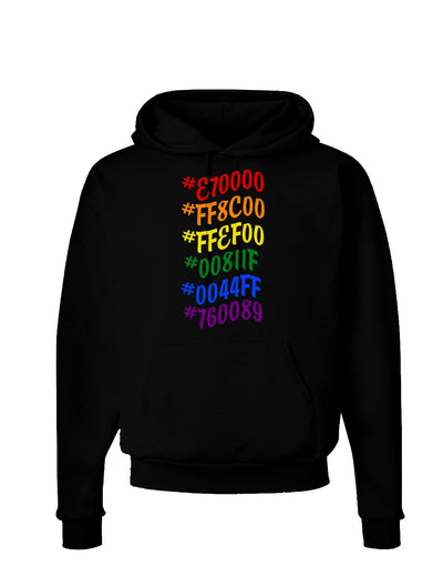 TooLoud Pride Flag Hex Code Dark Dark Hoodie Sweatshirt-Hoodie-TooLoud-Black-Small-Davson Sales