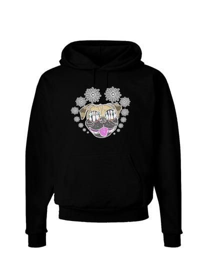 TooLoud Pug Life Hippy Dark Dark Hoodie Sweatshirt-Hoodie-TooLoud-Black-Small-Davson Sales