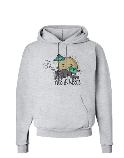 TooLoud Pugs and Kisses Hoodie Sweatshirt-Hoodie-TooLoud-AshGray-Small-Davson Sales