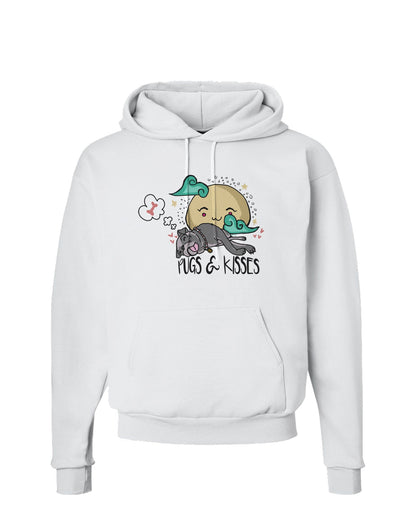 TooLoud Pugs and Kisses Hoodie Sweatshirt-Hoodie-TooLoud-White-Small-Davson Sales