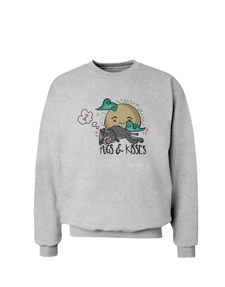 TooLoud Pugs and Kisses Sweatshirt-Sweatshirts-TooLoud-White-Small-Davson Sales