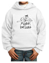 TooLoud Pugs Not Drugs Youth Hoodie Pullover Sweatshirt-Youth Hoodie-TooLoud-White-XS-Davson Sales