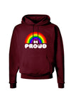 TooLoud Rainbow - Be Proud Gay Pride Dark Hoodie Sweatshirt-Hoodie-TooLoud-Maroon-Small-Davson Sales