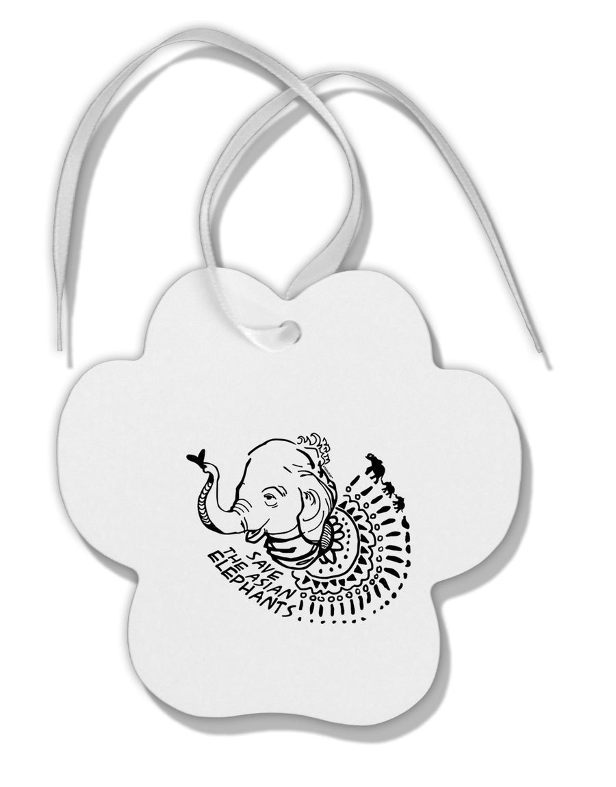 TooLoud Save the Asian Elephants Paw Print Shaped Ornament-Ornament-TooLoud-Davson Sales