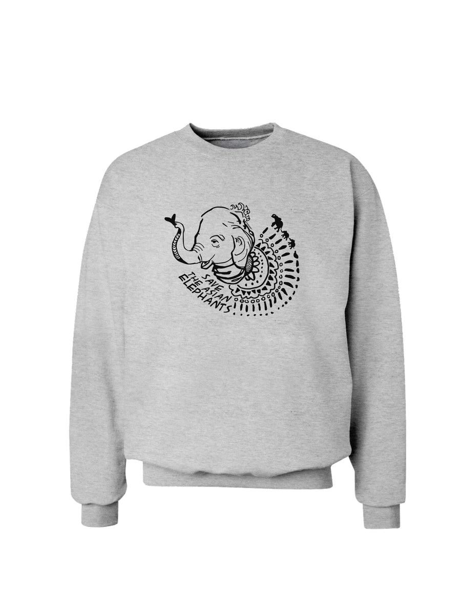 TooLoud Save the Asian Elephants Sweatshirt-Sweatshirts-TooLoud-White-Small-Davson Sales