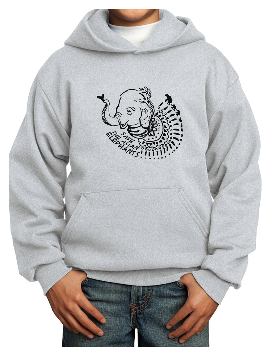 TooLoud Save the Asian Elephants Youth Hoodie Pullover Sweatshirt-Youth Hoodie-TooLoud-White-XS-Davson Sales