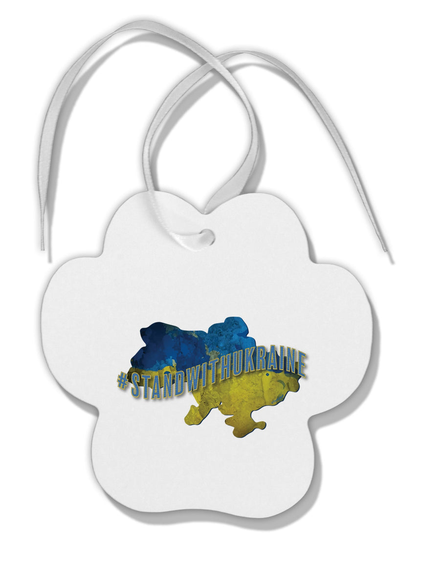 TooLoud #stand with Ukraine Country Paw Print Shaped Ornament