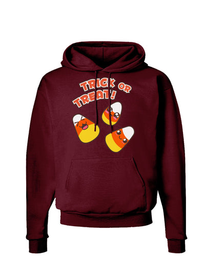 TooLoud Trick or Treat Cute Candy Corn Halloween Dark Hoodie Sweatshirt-Hoodie-TooLoud-Maroon-Small-Davson Sales