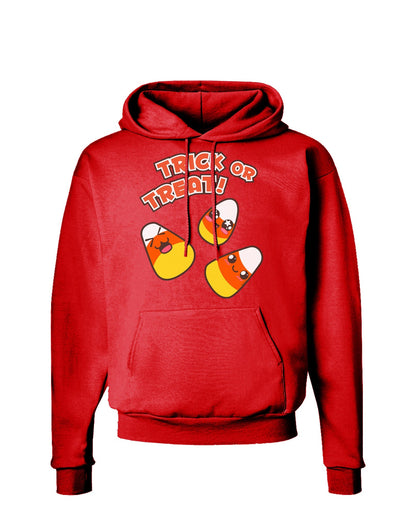 TooLoud Trick or Treat Cute Candy Corn Halloween Dark Hoodie Sweatshirt-Hoodie-TooLoud-Red-Small-Davson Sales