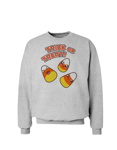 TooLoud Trick or Treat Cute Candy Corn Halloween Sweatshirt-Sweatshirts-TooLoud-AshGray-Small-Davson Sales