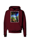 TooLoud Tropical Skyline Dark Hoodie Sweatshirt-Hoodie-TooLoud-Maroon-Small-Davson Sales