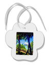 TooLoud Tropical Skyline Paw Print Shaped Ornament-Ornament-TooLoud-White-Davson Sales