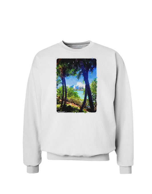 TooLoud Tropical Skyline Sweatshirt-Sweatshirts-TooLoud-White-Small-Davson Sales