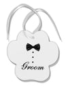 TooLoud Tuxedo - Groom Paw Print Shaped Ornament-Ornament-TooLoud-White-Davson Sales