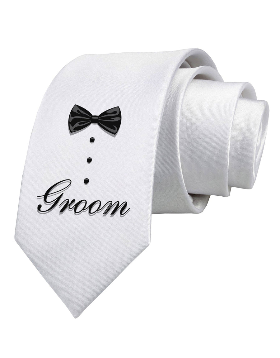 TooLoud Tuxedo - Groom Printed White Necktie