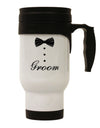 TooLoud Tuxedo - Groom Stainless Steel 14oz Travel Mug-Travel Mugs-TooLoud-White-Davson Sales