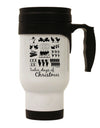 TooLoud Twelve Days of Christmas Text Stainless Steel 14oz Travel Mug-Travel Mugs-TooLoud-White-Davson Sales