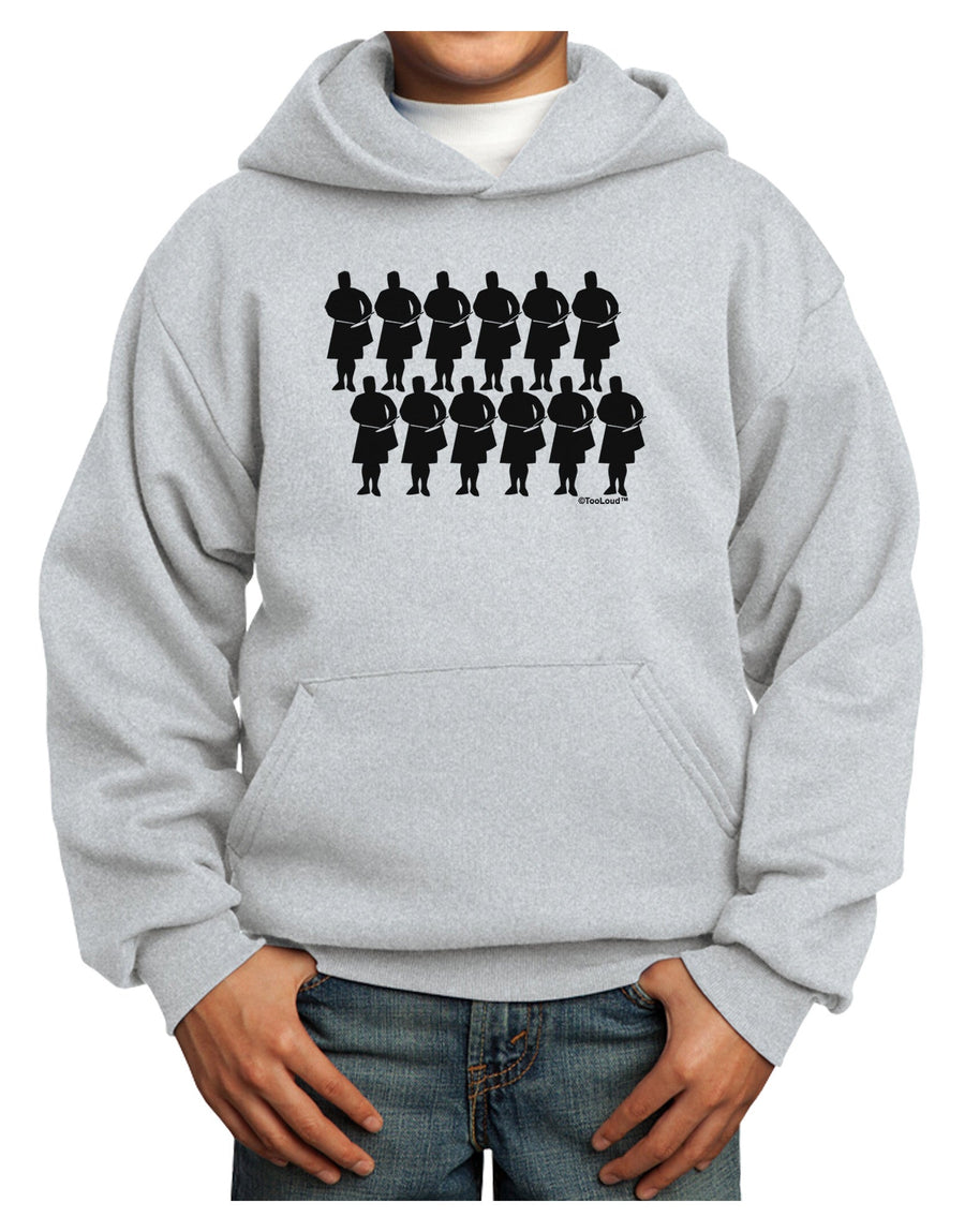 TooLoud Twelve Drummers Drumming Youth Hoodie Pullover Sweatshirt-Youth Hoodie-TooLoud-White-XS-Davson Sales