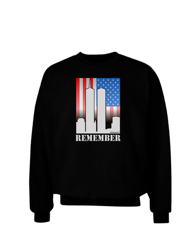 TooLoud Twin Towers Remember Adult Dark Sweatshirt-Sweatshirts-TooLoud-Black-Small-Davson Sales