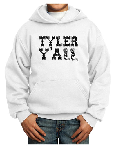 TooLoud Tyler Y'all - Southwestern Style Youth Hoodie Pullover Sweatshirt-Youth Hoodie-TooLoud-White-XS-Davson Sales