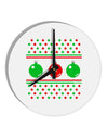 TooLoud Ugly Christmas Sweater Ornaments 10 InchRound Wall Clock-Wall Clock-TooLoud-White-Davson Sales