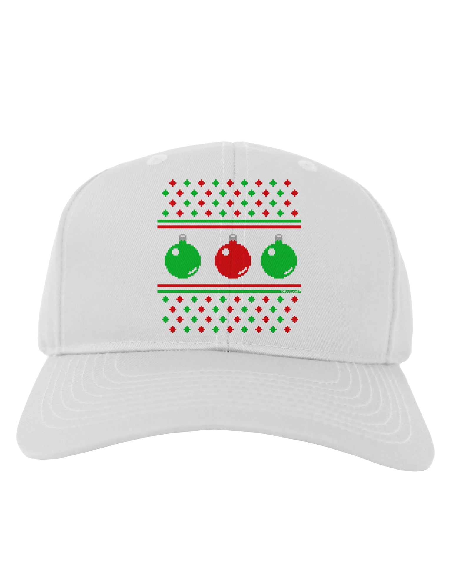 TooLoud Ugly Christmas Sweater Ornaments Adult Baseball Cap Hat-Baseball Cap-TooLoud-White-One Size-Davson Sales