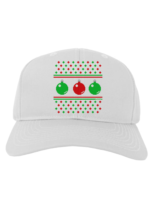 TooLoud Ugly Christmas Sweater Ornaments Adult Baseball Cap Hat-Baseball Cap-TooLoud-White-One Size-Davson Sales