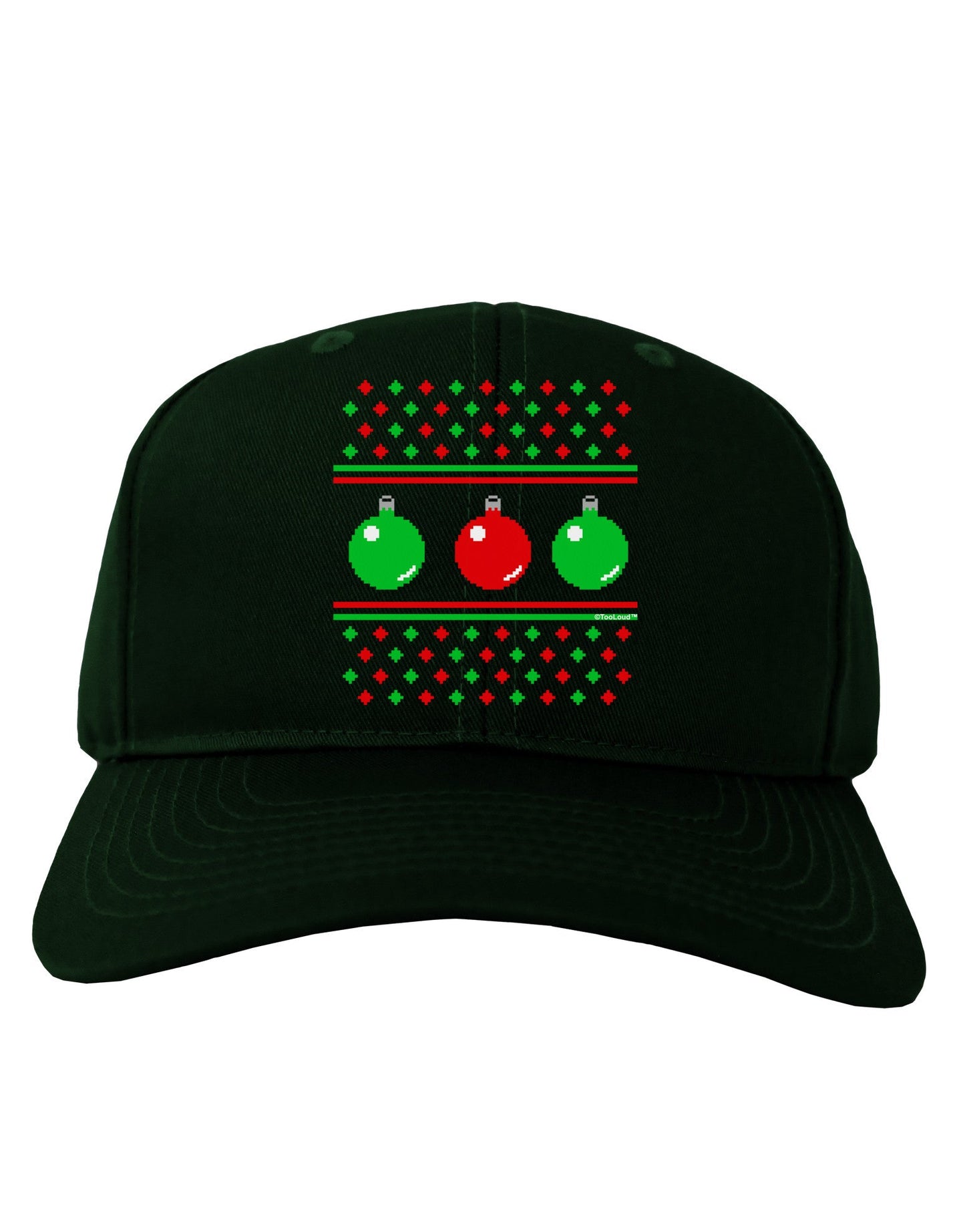 TooLoud Ugly Christmas Sweater Ornaments Adult Dark Baseball Cap Hat-Baseball Cap-TooLoud-Hunter-Green-One Size-Davson Sales