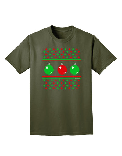 TooLoud Ugly Christmas Sweater Ornaments Adult Dark T-Shirt-Mens T-Shirt-TooLoud-Military-Green-Small-Davson Sales