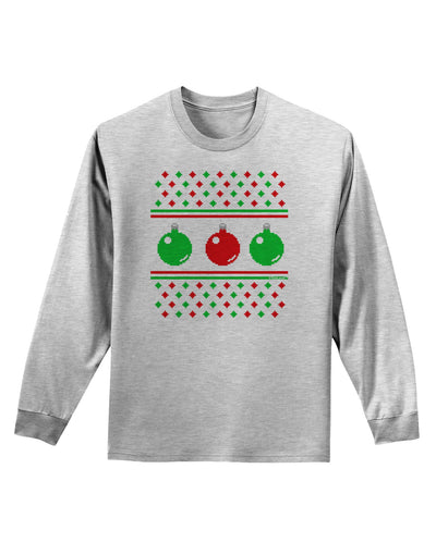 TooLoud Ugly Christmas Sweater Ornaments Adult Long Sleeve Shirt-Ornament-TooLoud-AshGray-Small-Davson Sales