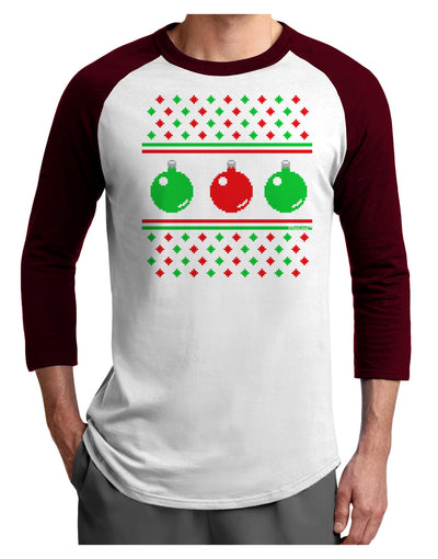 TooLoud Ugly Christmas Sweater Ornaments Adult Raglan Shirt-Ornament-TooLoud-White-Cardinal-X-Small-Davson Sales