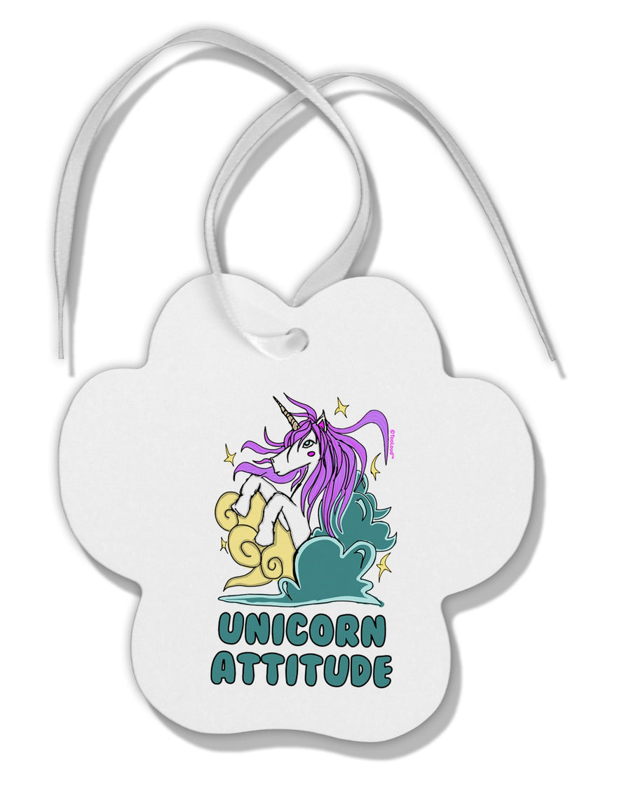 TooLoud Unicorn Attitude Paw Print Shaped Ornament-Ornament-TooLoud-Davson Sales